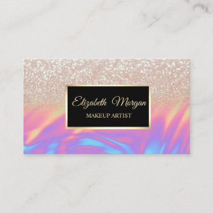 Elegante Trendy Glitter Ombre Holografisch Frame Visitekaartje