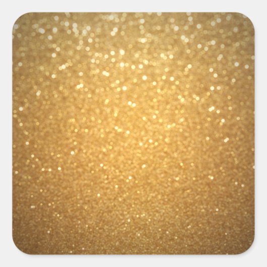 Elegante Trendy Goud Glitter Lege Sjabloon Modern Vierkante Sticker (Voorkant)