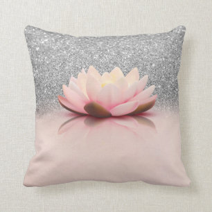 Elegante Trendy Meisjesachtig, Lotus Zilveren Glit Kussen