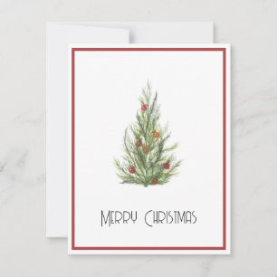 Elegante trendy niet-foto kerstboom feestdagenkaart