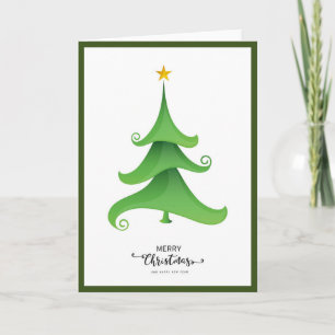 Elegante trendy niet foto kerstboom gevouwen kaart