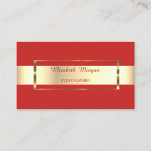 Elegante Trendy Rode Streep Gouden Frame Visitekaartje