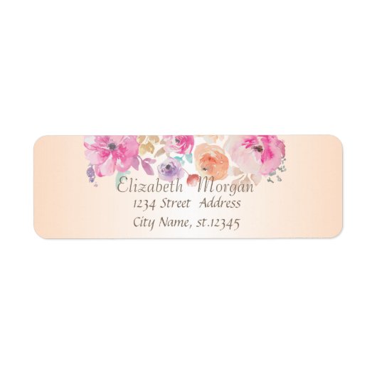 Elegante Trendy Romantisch ,Bloemen Etiket (Voorkant)