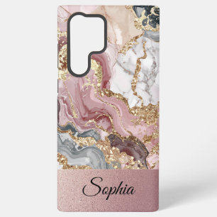 Elegante trendy roze gouden glans spiraal  samsung galaxy hoesje