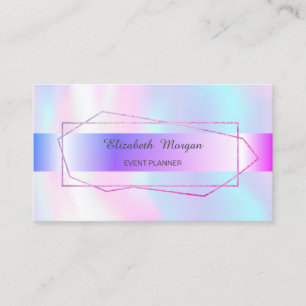 Elegante Trendy Streep Geometrisch Frame Holografi Visitekaartje