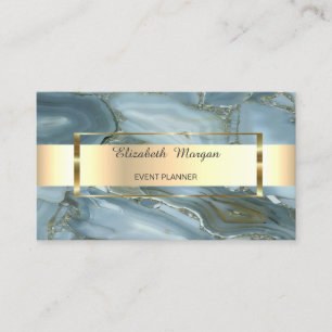 Elegante Trendy Streep Gouden Frame, Marmer Visitekaartje