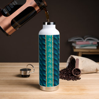 Elegante trendy turquoise waterfles