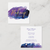 Elegante trendy Waterverf Wash Makeup Artist Vierkante Visitekaartje (Voorkant / Achterkant)