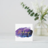 Elegante trendy Waterverf Wash Makeup Artist Vierkante Visitekaartje (Staand voorkant)
