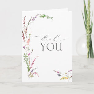 Elegante Trendy Wilde Bloem Huwelijk Bedankt Kaart