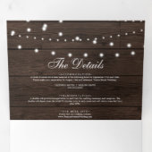 Elegante Tri-Fold rustieke houten bruiloft uitnodi Drieluik Uitnodiging (Binnenzijde eerst)