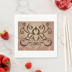 Elegante Tribal Swirl Tattoo stijl Servet