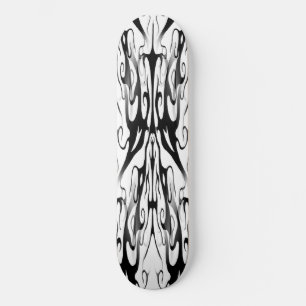 Elegante Tribale Tattoo Digitale Zwart en Wit Skateboard