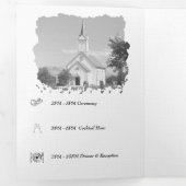 Elegante Trifold Wedding Invitation Sjabloon (Binnenzijde eerst)