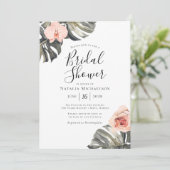 Elegante tropen bruids douche uitnodiging (Staand voorkant)