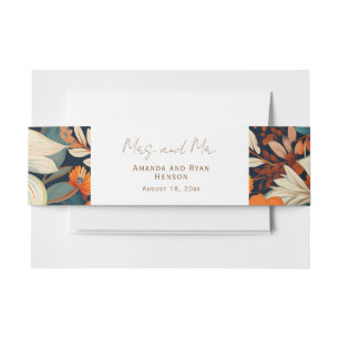 Elegante tropische bloemen Mrs. Mr. Floral bruilof Uitnodigingen Wikkel