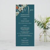 Elegante Tropische Bloemen Trouwmenu (Staand voorkant)