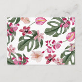 Elegante tropische bloemendetails informatiekaartje (Achterkant)