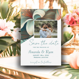 Elegante Tropische Bloemige Botanische Fotografie Save The Date