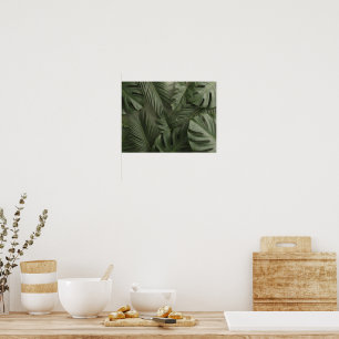 Elegante Tropische Botanische Bladeren Behang Lu Poster