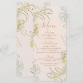 Elegante Tropische Botanische Bloemige Trouwmenu Menu (Voorkant / Achterkant)