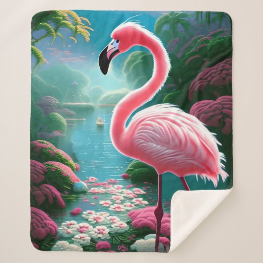 Elegante tropische Flamingo-70852 Sherpa Deken (Voorkant)