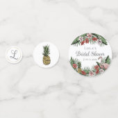 Elegante Tropische Flamingo & Hibiscus Bruidsmeisj Confetti (Voorkanten)