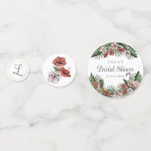 Elegante Tropische Flamingo & Hibiscus Bruidsmeisj Confetti (Achterkanten)