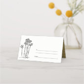 Elegante Tropische Kustpalmboom Schets Bruiloft (Achterkant)