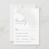 Elegante Tropische Palm Leaf RSVP Respons Kaart (Voorkant)