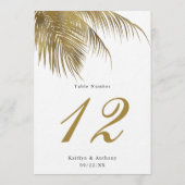 Elegante Tropische Palm Tree Beach Trouwtafel No. Kaart (Achterkant)