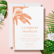 Elegante Tropische Palm Tree Huwelijksuitnodiging