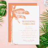 Elegante Tropische Palm Tree Wedding Tijdlijn Programma