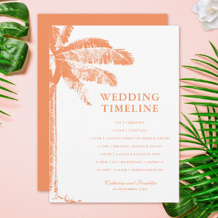 Elegante Tropische Palm Tree Wedding Tijdlijn Programma