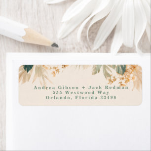 Elegante Tropische Palmbladeren Retouradres Etiket