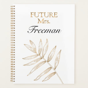 Elegante Tropische Palmbladeren Trouwplanner Planner