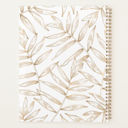 Elegante Tropische Palmbladeren Trouwplanner Planner (Achterkant)