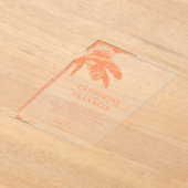 Elegante tropische palmboom bruiloft acryl uitnodigingen (Laagn)