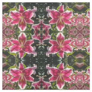 Elegante tropische roze bloemen klassieke lelie stof