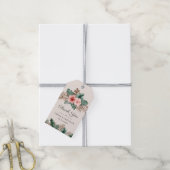 Elegante Tropische Waterverf Bloemenbruiloft Cadeaulabel (Met Touw)