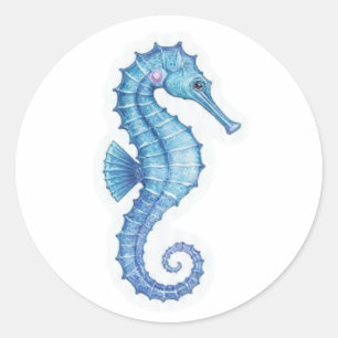 Elegante Tropische Zeepaard - Oceaan Natuur Schoon Ronde Sticker