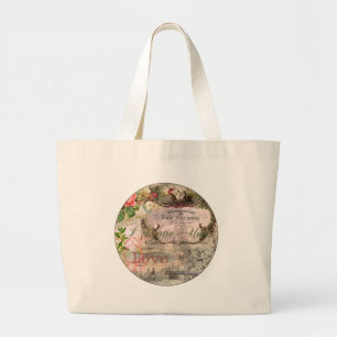 Elegante Trouw Antieke Huwelijk Vintage Grote Tote Bag