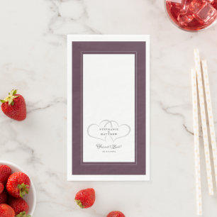 Elegante Trouw Chic Paarse Harten Oneindige Liefde Servet