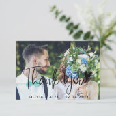 Elegante trouw- dankkaart kaart (Staand voorkant)