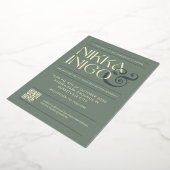 Elegante trouw folie uitnodiging (Gedraaid)