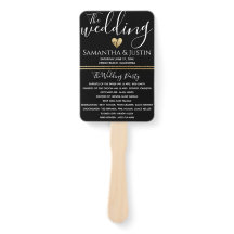 Elegante Trouw gouden en zwarte ventilatorset