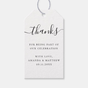 Elegante Trouw Minimaal Script Bedankt Favor Cadeaulabel
