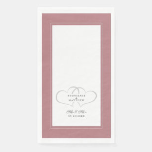 Elegante Trouw Mr & Mrs Stof Roze Chic Harten Servet