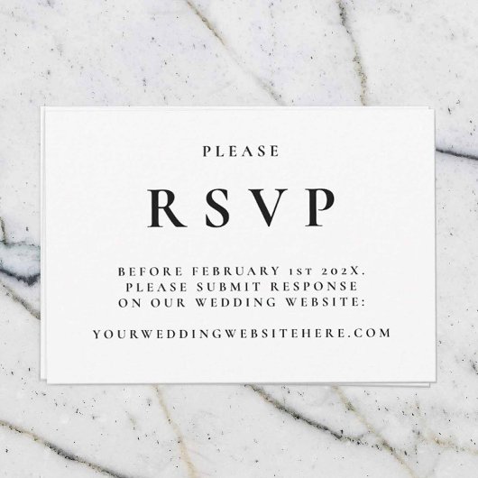 Elegante trouw-RSVP kaart