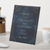 Elegante trouw sterre nacht Trouw Menu Reclamebord Met Voetstuk (Insitu)